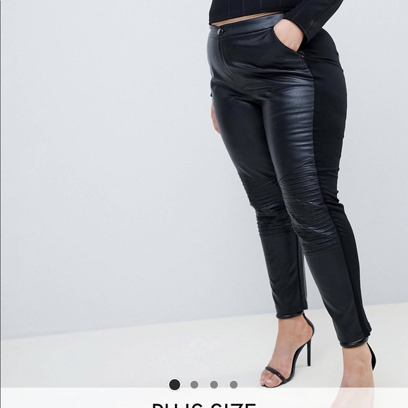 curve leather trousers